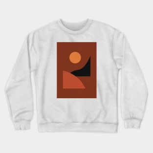 Abstract Geometrical Terracota Tone, Mid Century Crewneck Sweatshirt